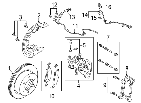 2021 Ford Ranger Rear Brakes Dust Shield Diagram for KB3Z-2C028-A