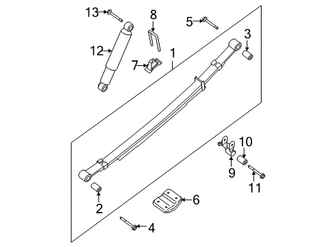 2010 Nissan Titan Rear Suspension Spring Assy-Leaf, Rear Diagram for 55020-ZR42A