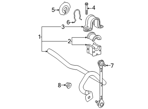 2022 Lexus NX350 Stabilizer Bar & Components - Front LINK ASSY, FR STABIL Diagram for 48820-78010