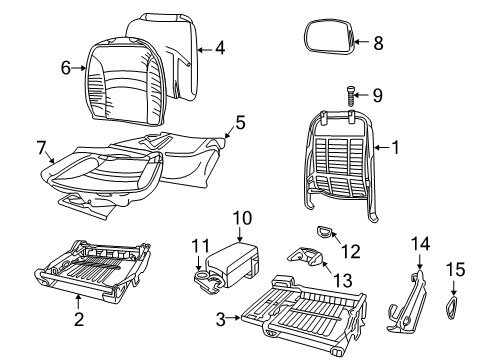 1998 Buick Regal Front Seat Components Seat Cushion Pad Diagram for 16793531