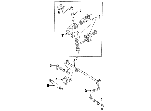 1990 Nissan Pathfinder P/S Pump & Hoses, Steering Gear & Linkage Gear Sub Assembly-Power Steering Diagram for 49210-88G00