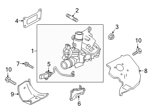 2016 Infiniti Q50 Turbocharger Stud Diagram for 14070-5CA0A