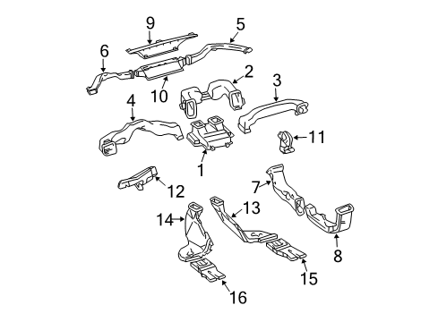 2005 Toyota 4Runner Ducts Heater Duct Diagram for 55835-35080