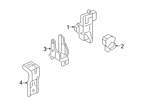 2008 Lincoln Mark LT Anti-Lock Brakes Control Module Bracket Diagram for 7L3Z-2C214-A