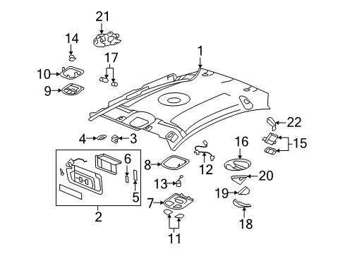 2009 Saturn Aura Interior Trim - Roof Bezel Asm-Roof Console Accessory Switch *Neutral L Diagram for 15276330