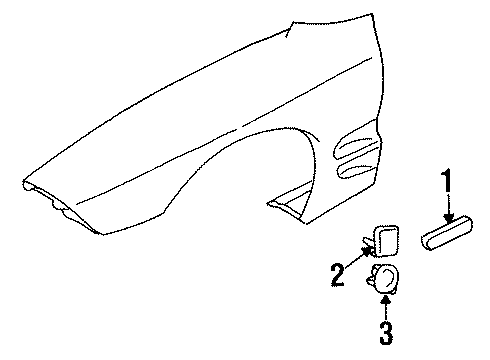 1999 Pontiac Firebird Exterior Trim - Fender Molding Asm-Front Fender Center Rear *Silver R Diagram for 10285889