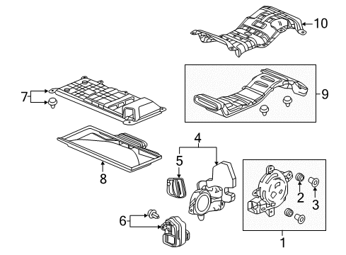 2014 Acura RLX Vent Fan Duct Assembly, Fan Inlet Diagram for 1J660-R9S-A01