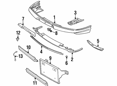 1995 BMW 840Ci Front Bumper Clamp Diagram for 51118108168