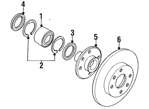 1985 Chevrolet Spectrum Front Brakes Seal Kit, Front Brake Caliper Diagram for 94133686