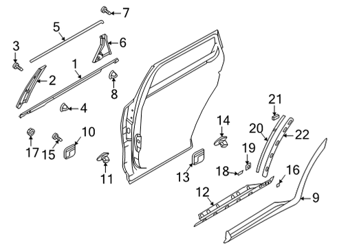 2021 Kia Sorento Exterior Trim - Rear Door Screw-Tapping Diagram for 1249205143