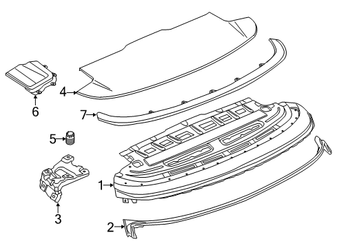 2007 BMW 328i Stowage Compartment Sealing, Folding Top Flap Diagram for 51767155749