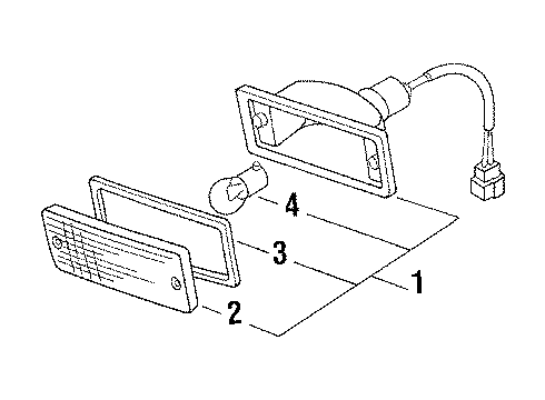 1984 Nissan Stanza Signal Lamps Lens-Front Turn Diagram for 26121-D0400