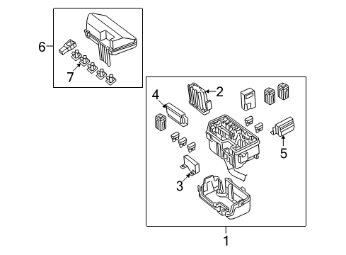 2011 Acura ZDX Electrical Components Cover Assembly, Relay Box Diagram for 38256-SZN-A01