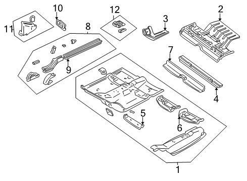 2003 Dodge Intrepid Floor Pan-Front Floor Diagram for 4580010AN