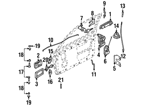 1995 Nissan Pickup Front Door Cap Front Door Hinge Diagram for 80410-01G00