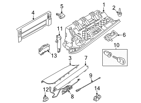 2012 BMW M3 Glove Box Covering, Inner Diagram for 51167151353