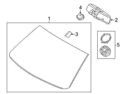 2012 Ford Taurus Wiper & Washer Components Windshield Diagram for BG1Z-5403100-B