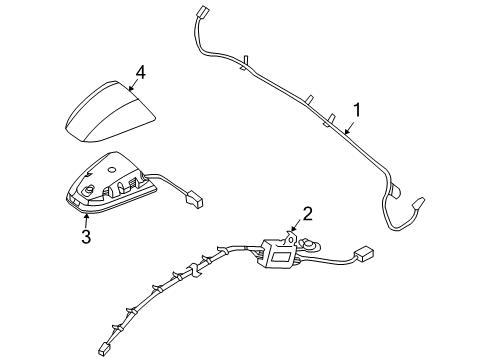 2010 Nissan Altima Antenna & Radio Feeder-Antenna Diagram for 28241-JA03A