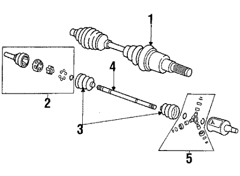 1988 Pontiac 6000 Axle Components - Front Joint Kit-Seal & C/V Diagram for 26026733