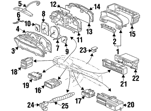 1998 Acura CL Automatic Temperature Controls Switch Assembly, Automatic Air Conditioner Diagram for 79650-SY8-A01