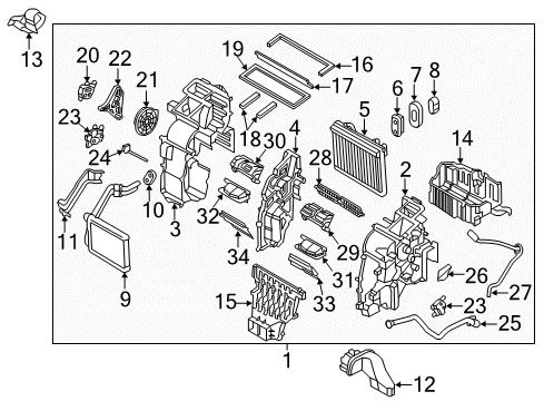 2019 Hyundai Tucson Switches & Sensors Cover-Heater Core Diagram for 97171-D3000