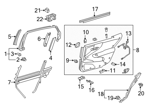 2018 Lexus LS500h Rear Door Motor Assy, Power Window Regulator Diagram for 85720-50140