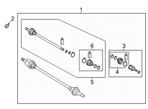 2022 Hyundai Tucson Drive Axles - Rear BOOT KIT-REAR DIFF SIDE Diagram for 496A5-N9000