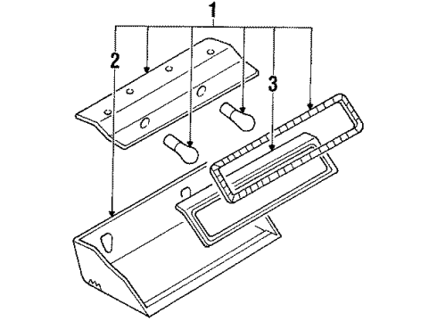 1987 Nissan Sentra High Mount Lamps Lamp-Assembly Stop Diagram for 26590-55A00