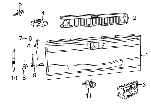 2019 Ram 1500 Tail Gate Handle-TAILGATE Diagram for 6RN79GTWAA