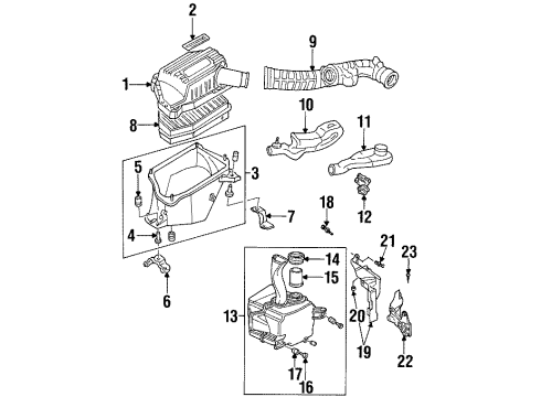 1995 Honda Odyssey Air Intake Rubber, Air Cleaner Seal Diagram for 17244-P0A-000