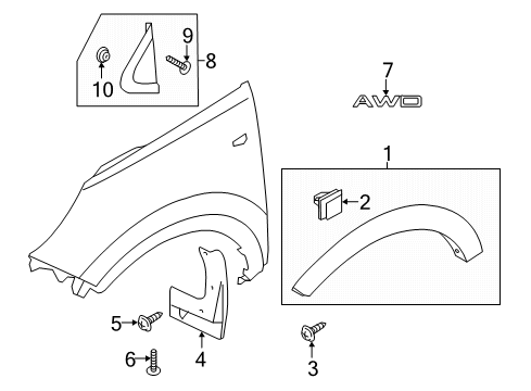 2022 Kia Sportage Exterior Trim - Fender GARNISH Assembly-Delta L Diagram for 86180D9000