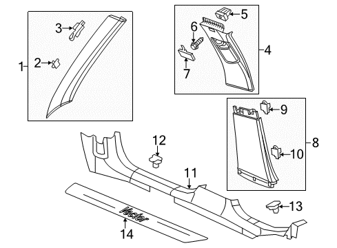 2011 Saab 9-5 Interior Trim - Pillars, Rocker & Floor BOLT ASM - HX HD WA W/FL WA TAP Diagram for 11589011