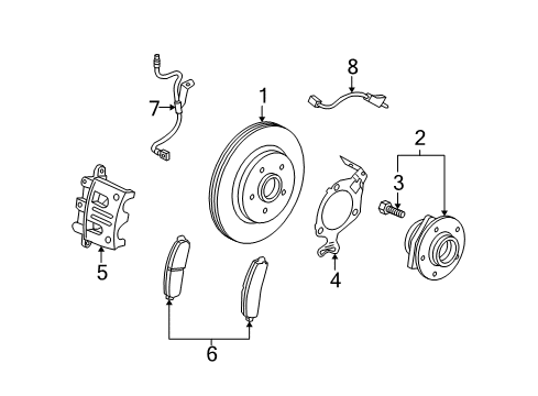 2007 Pontiac Torrent Front Brakes Rotor Diagram for 19203467