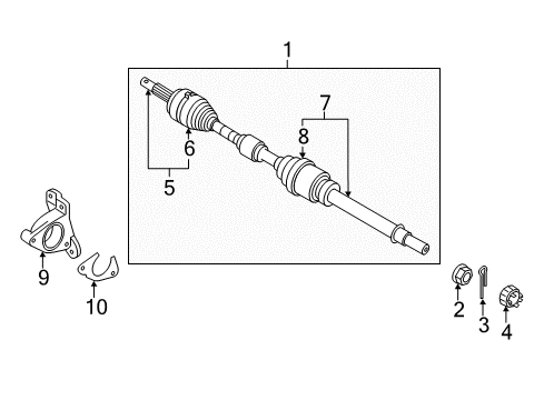 2019 Nissan NV200 Drive Axles - Front Shaft Assembly - Front Drive, RH Diagram for 39100-95B0A