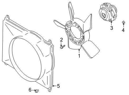 1999 Chevrolet Tracker Cooling System, Radiator, Water Pump, Cooling Fan SHROUD Diagram for 30024010