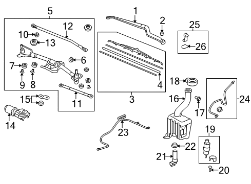 2011 Honda Pilot Wiper & Washer Components Link, FR. Wiper (LH) Diagram for 76530-SZA-A01