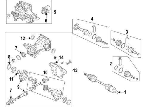 2021 Kia Telluride Rear Axle, Axle Shafts & Joints, Differential, Drive Axles, Propeller Shaft SHAFT ASSY-DRIVE RR Diagram for 49600S9000