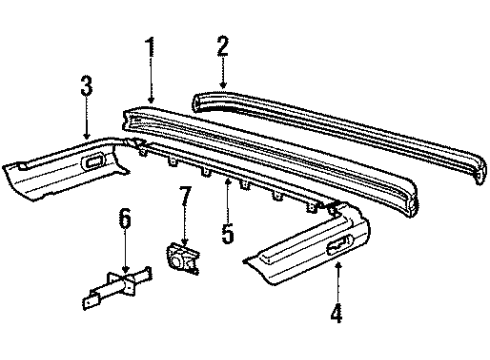 1988 BMW 325i Rear Bumper Bumper Guard Diagram for 51121904694