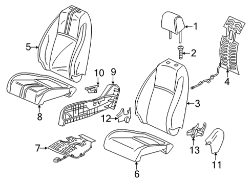 2022 Honda Civic Passenger Seat Components HEATER, R- FR Diagram for 81124-T20-A21