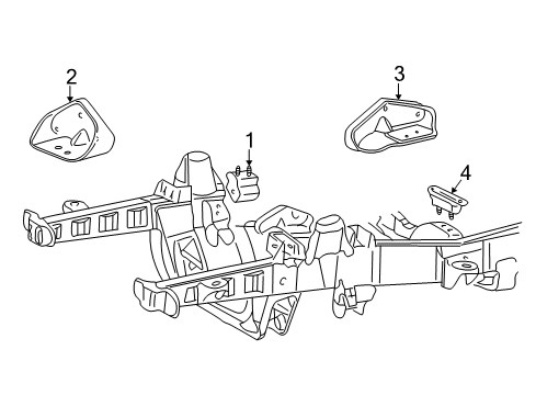 1997 Ford Explorer Engine & Trans Mounting Rear Support Diagram for F6TZ-6A023-AA