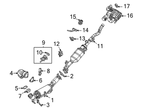 2021 Jeep Gladiator Exhaust Components Exhaust Resonator And Tailpipe Diagram for 68464812AA