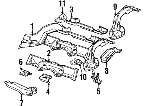 1996 BMW M3 Sub Frame Front Cross Member For Rear Axle Carrier Diagram for 41118174049