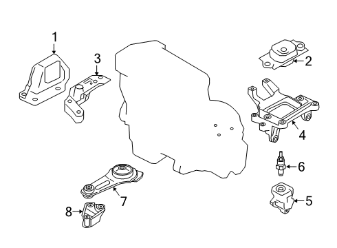 2018 Nissan Kicks Engine & Trans Mounting Engine Mounting Support, Left Diagram for 11254-5RA0A