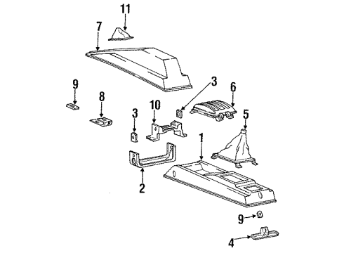 1990 Mitsubishi Precis Center Console Console-Front Diagram for 84611-24000-FD