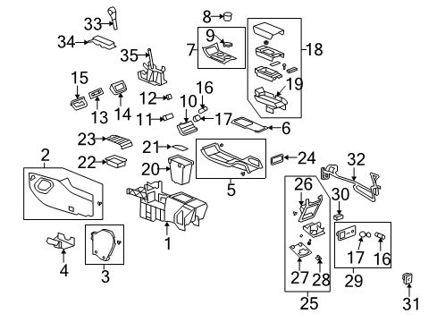 2010 Saturn Outlook Center Console Shift Knob Diagram for 25903485