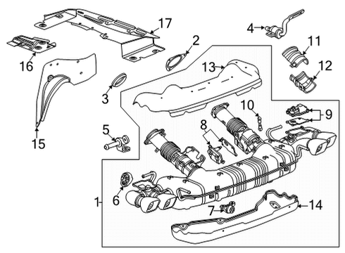 2021 Chevrolet Corvette Exhaust Components Converter & Pipe Diagram for 12704808