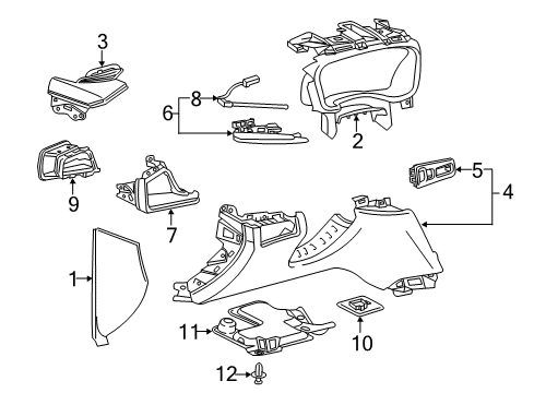 2020 Cadillac XT5 Cluster & Switches, Instrument Panel Switch Panel Diagram for 84019158