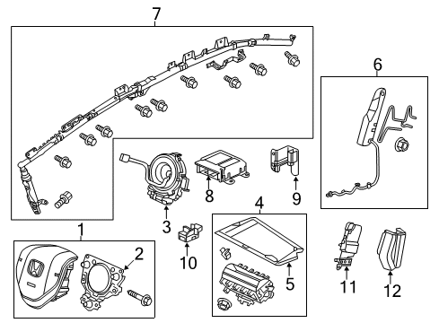 2014 Honda Civic Air Bag Components Sensor Assy., FR. Crash Diagram for 77930-TS8-C11