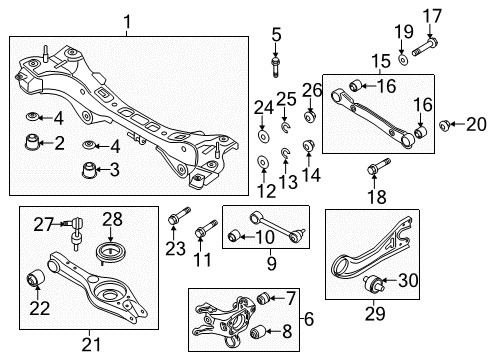 2014 Hyundai Sonata Rear Suspension, Lower Control Arm, Upper Control Arm, Stabilizer Bar, Suspension Components Washer-Spring Diagram for 1360312006K