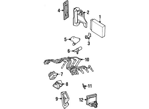 1995 Ford Crown Victoria Ignition System Cable Set Diagram for F8PZ-12259-KA